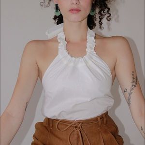 Ajaie alaie identity halter top cloud white medium nwot